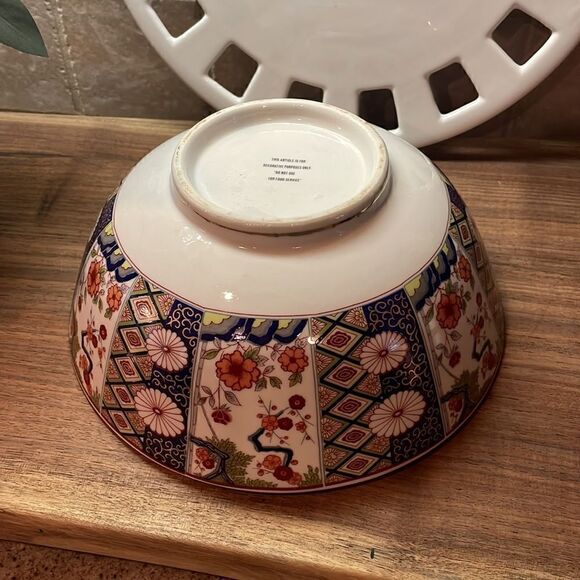 Porcelain Floral Gold Rim Bowl - LARGE - Picture 6 of 8